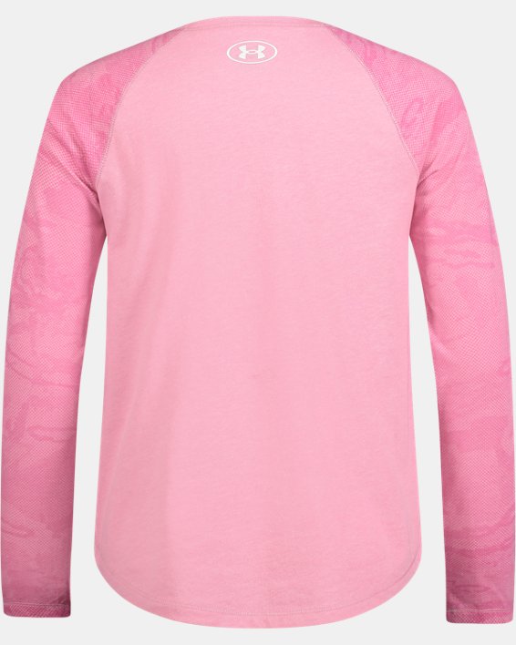 Girls' UA Halftone Raglan Long Sleeve, Pink, pdpMainDesktop image number 1